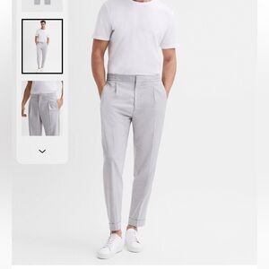 Men's Light Gray Tailored Dress Pants